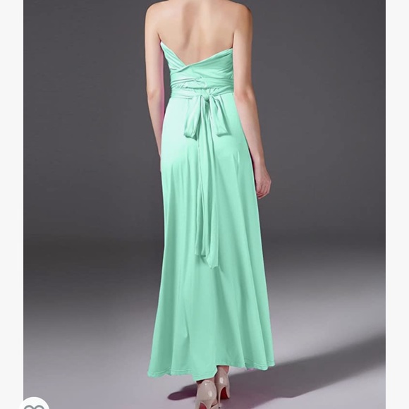Multi Way Dress for Special Occasions Long Mint Green Color - Picture 3 of 10